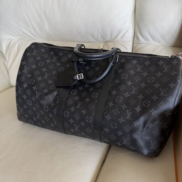 Louis Vuitton Keepall Bandoulière 55 with Box Grey Oversized Monogram Bag - Picture 3 of 16